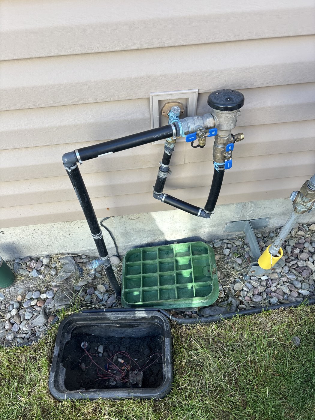 A typical irrigation backflow installation done by other companies